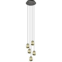 Hanglamp Golden Egg 5L rond zwart/goud>Straluma Discount