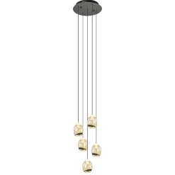Hanglamp Golden Egg 5L rond zwart/goud>Straluma Discount