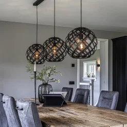 Hanglamp 3L balk bol zwart industrieel><noscript><img width=