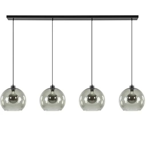 Hanglamp 4L balk zwart + smoke glas 30cm>Straluma Outlet