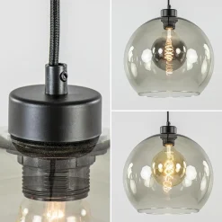 Hanglamp 4L balk zwart + smoke glas 30cm></noscript>Straluma Outlet