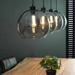 Hanglamp 4L balk zwart + smoke glas 30cm></noscript>Straluma Outlet