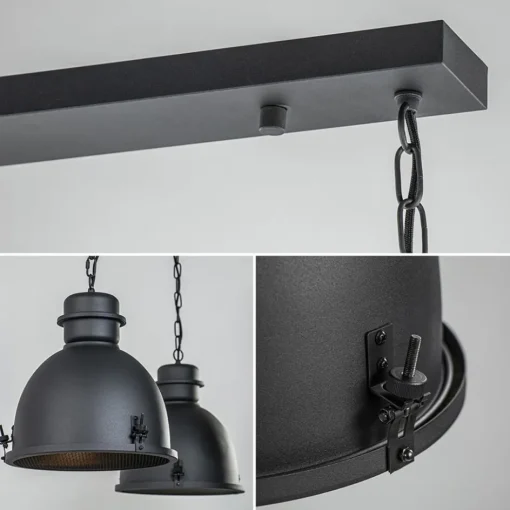 Hanglamp 2L industrieel zwart/grill>Straluma Discount