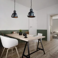 Hanglamp 2L industrieel zwart/grill></noscript>Straluma Discount