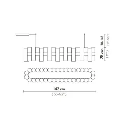 Hanglamp La Lollo linear 140 goud>Straluma New