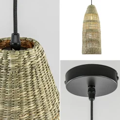 Hanglamp Latika smal zeegras naturel met zwart></noscript>Straluma Outlet