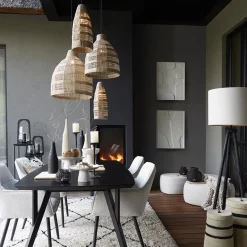 Hanglamp Latika smal zeegras naturel met zwart></noscript>Straluma Outlet