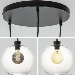Hanglamp 3-lichts rond glas helder 25 cm></noscript>Straluma Hot