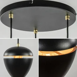 Hanglamp 3-lichts rond zwart/goud></noscript>Straluma Discount