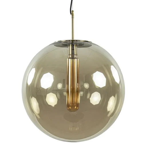 Hanglamp Medina 48cm messing + amber glas>Straluma Hot