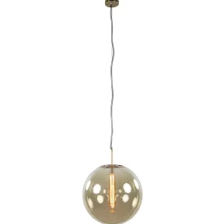 Hanglamp Medina 48cm messing + amber glas>Straluma Hot