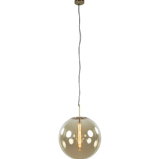 Hanglamp Medina 48cm messing + amber glas>Straluma Hot