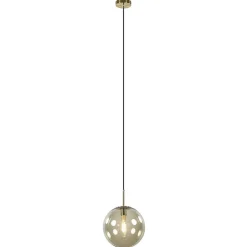 Hanglamp Medina satin gold/amber glas 30cm>Straluma Hot