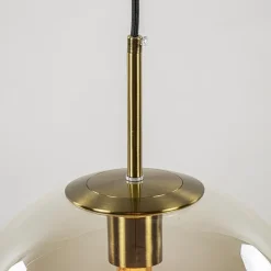 Hanglamp Medina satin gold/amber glas 30cm></noscript>Straluma Hot