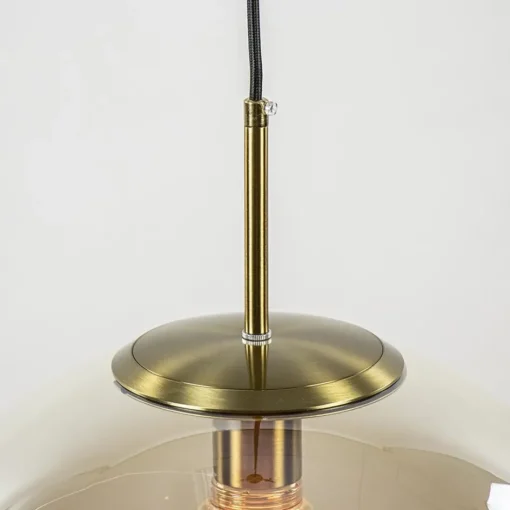 Hanglamp Medina satin gold/amber glas 40cm>Straluma Sale