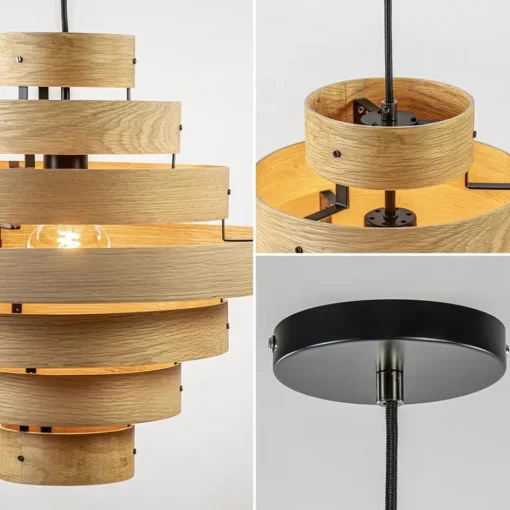 Hanglamp Oaknut hout 7 ringen>Straluma Outlet