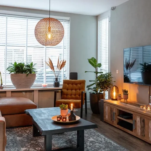 Hanglamp Oronero bol zwart/goud 50cm>Straluma Online
