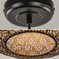 Hanglamp Oronero bol zwart/goud 40cm></noscript>Straluma Online