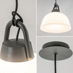 Hanglamp outdoor antraciet met wit IP65></noscript>Straluma Online