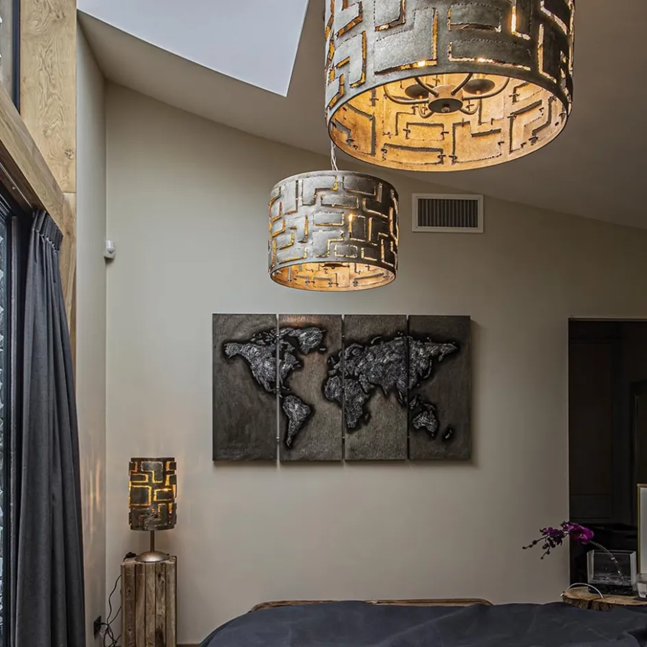 Hanglamp Pablo cil 55cm ambacht.zilver>Straluma New