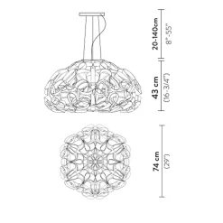 Hanglamp Quantica 74cm gold/white>Straluma Discount