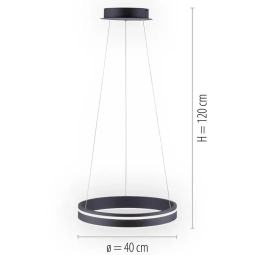 Hanglamp Q-Vito 40 zwart + afst.bed.CCT>Straluma Discount