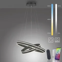 Hanglamp Q-Vito dubbel zwart + remote cct>Straluma Best