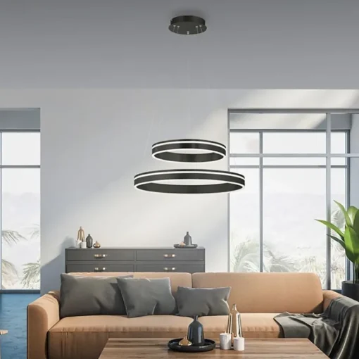 Hanglamp Q-Vito dubbel zwart + remote cct>Straluma Best