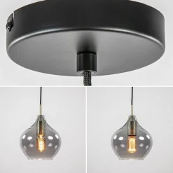 Hanglamp Rakel 20cm antiek brass+smoke glas></noscript>Straluma Discount