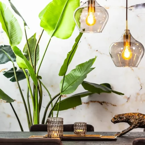 Hanglamp Rakel 20cm antiek brass+smoke glas>Straluma Discount