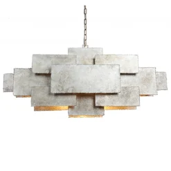 Hanglamp rechthoek speels antiek zilver>Straluma Discount
