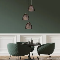 Hanglamp rond 3-lichts zwart draad/glas></noscript>Straluma Sale