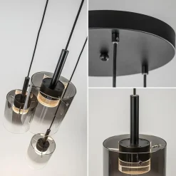 Hanglamp Salerno 3L zwart/gradient smoke></noscript>Straluma