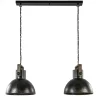 Hanglamp Shelly 2-lichts brons/hout>Straluma Outlet