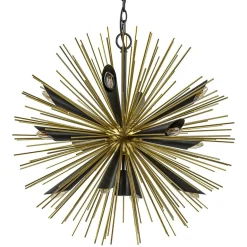 Hanglamp Springfield rond zwart/goud sprieten>Straluma Best