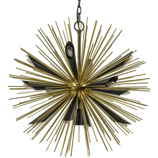 Hanglamp Springfield rond zwart/goud sprieten>Straluma Best