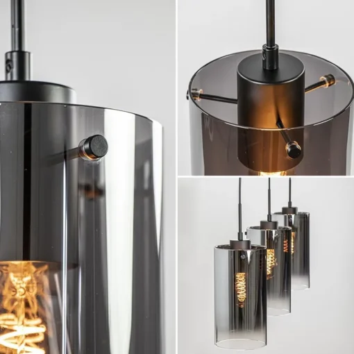 Hanglamp Ventotto 3l zwart/smoke glas>Straluma Discount