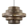 Hanglamp Walnut 6-ringen hout/zwart>Straluma Online