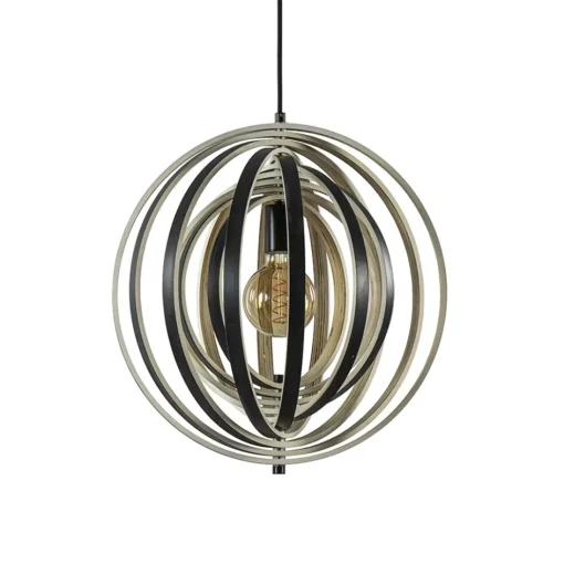 Hanglamp Woody 44 zwart/naturel hout>Straluma Sale