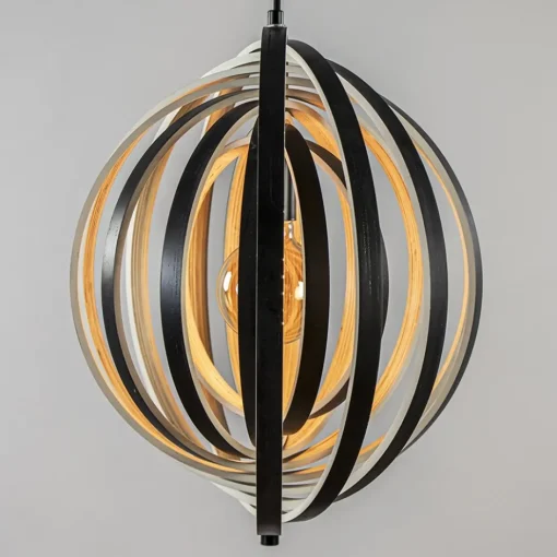 Hanglamp Woody 44 zwart/naturel hout>Straluma Sale