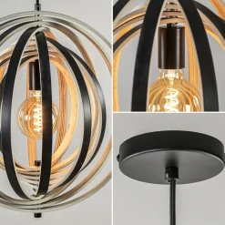 Hanglamp Woody 44 zwart/naturel hout></noscript>Straluma Sale