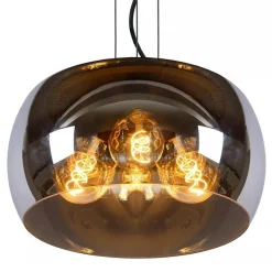 Hanglamp zwart + smoke glas 40cm></noscript>Straluma Outlet