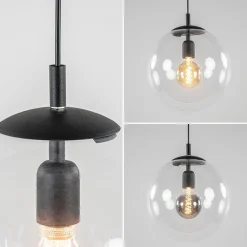 Hanglamp zwart met helder glazen bol 30 cm></noscript>Straluma Hot