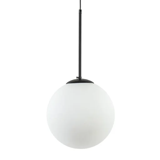 Hanglamp zwart met opaal wit glas 30 cm>Straluma Online