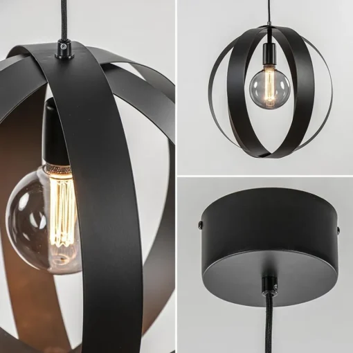 Hanglamp zwart metalen ringen 40 cm>Straluma Sale