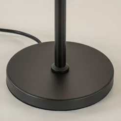 Hoge tafellamp zwart met wit glazen kap></noscript>Straluma