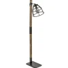 Industrieel landelijke vloerlamp Matrix hout met metalen korf>Straluma New
