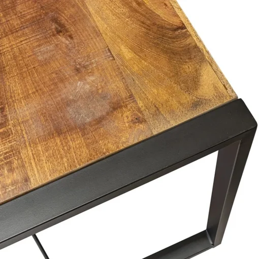 Industriële eettafel mangohout met zwart 160x90 cm>Straluma Sale