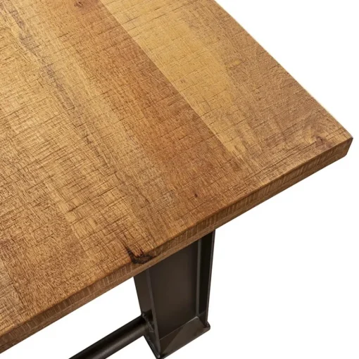 Industriële eettafel rechthoekig blad met metalen poot>Straluma