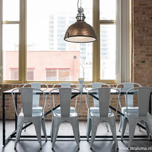 Industriële hanglamp bruin/brons tafel>Straluma Online